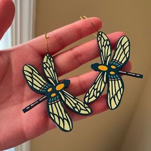 New dragon fly statement earrings